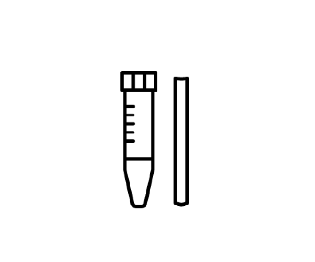 唾液検体採取容器の白黒イラスト