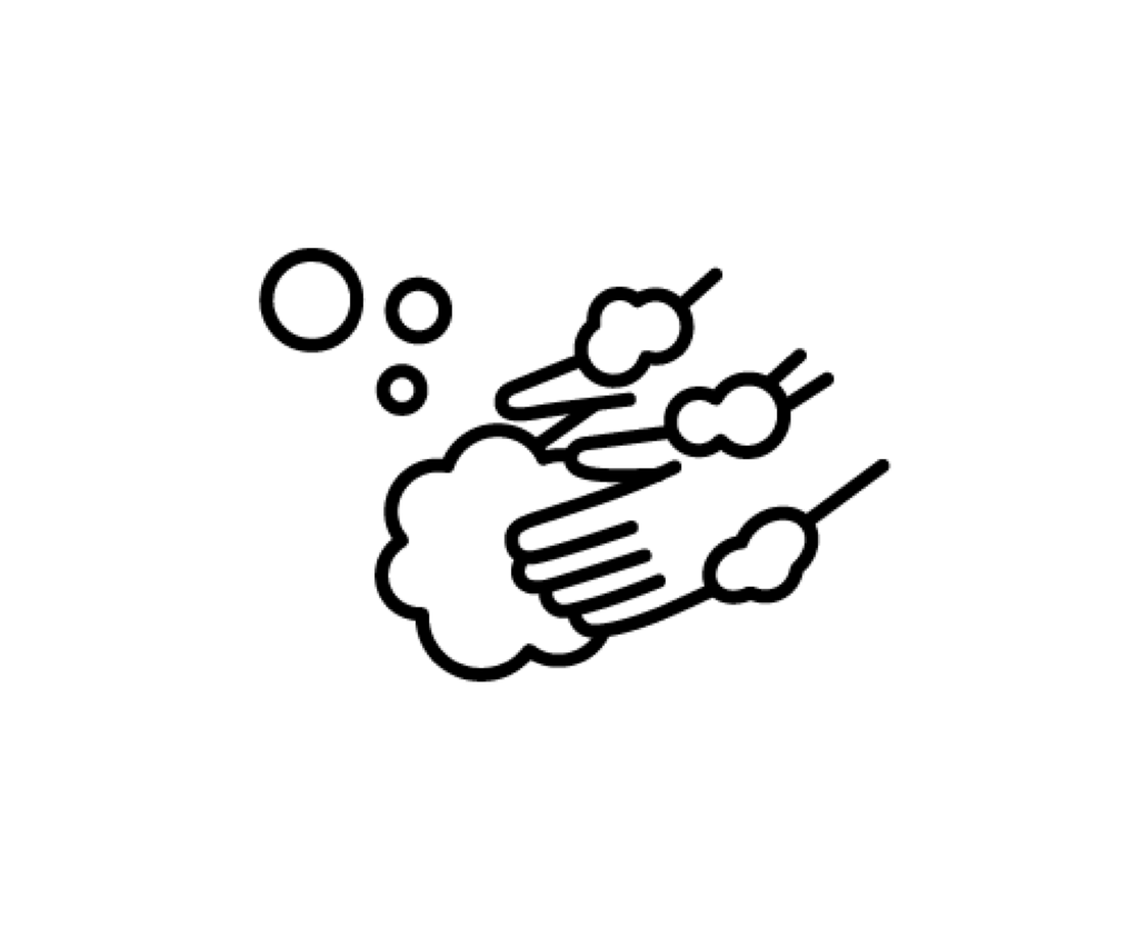 手洗いの白黒イラスト