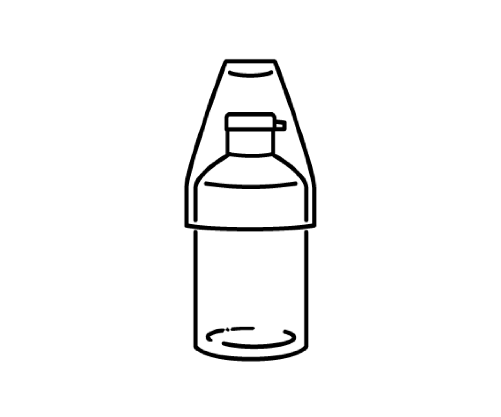 うがい薬の白黒イラスト