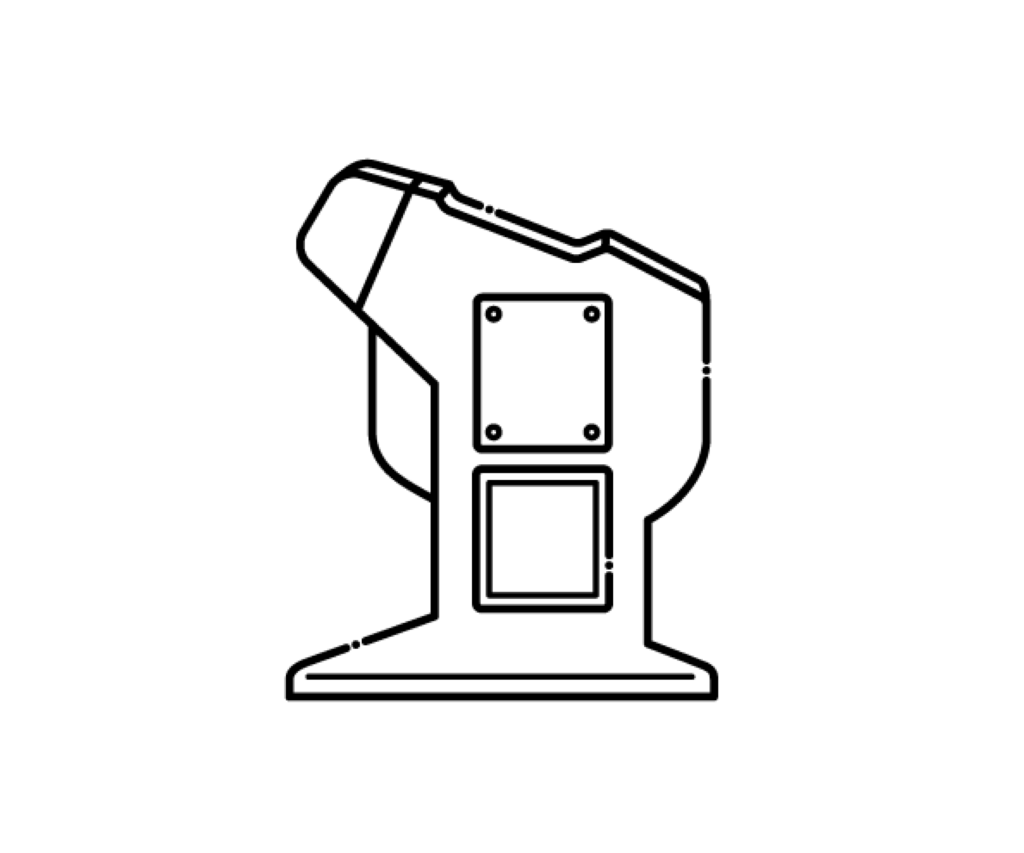 視力計測器の白黒イラスト