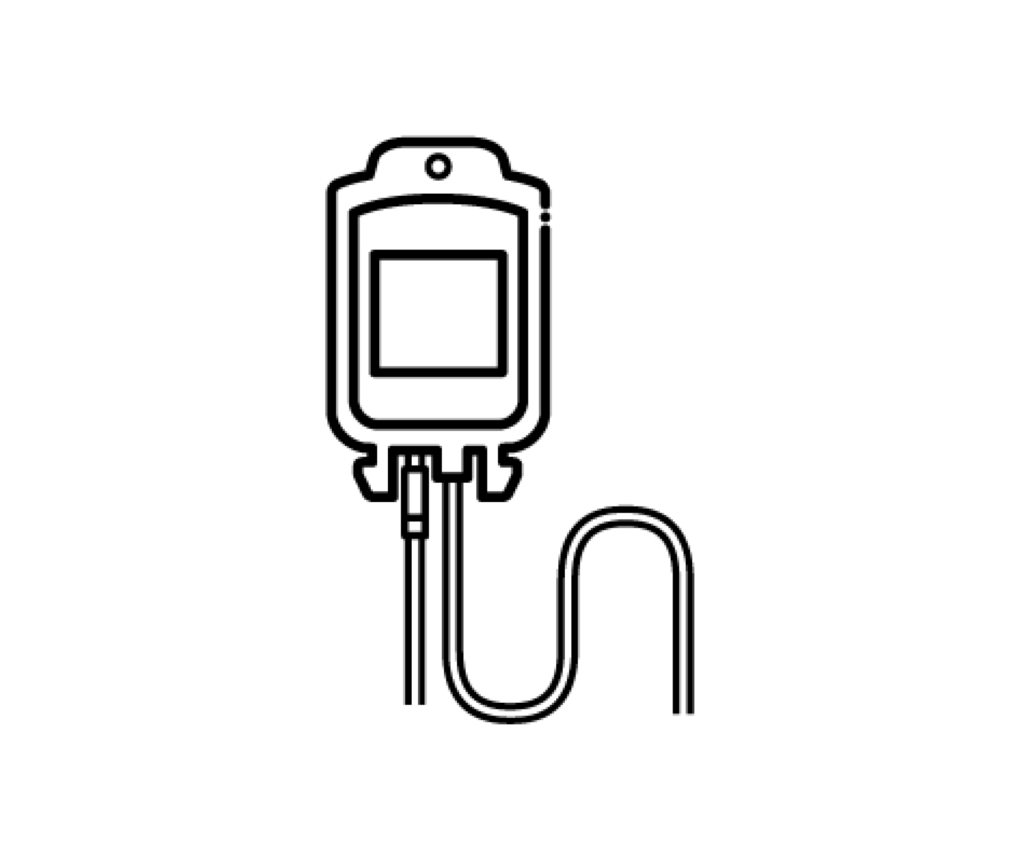 血液バッグの白黒イラスト