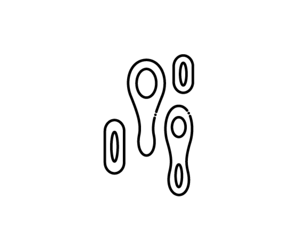 ボツリヌス菌の白黒イラスト