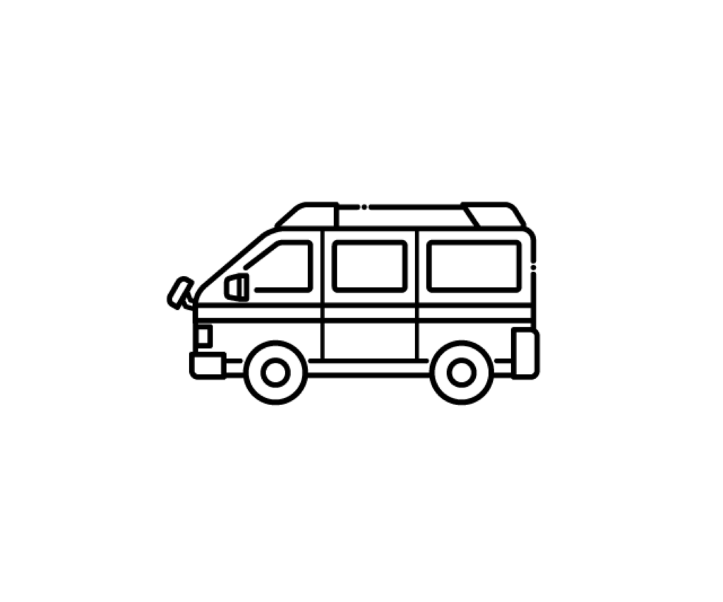 救急車の白黒イラスト