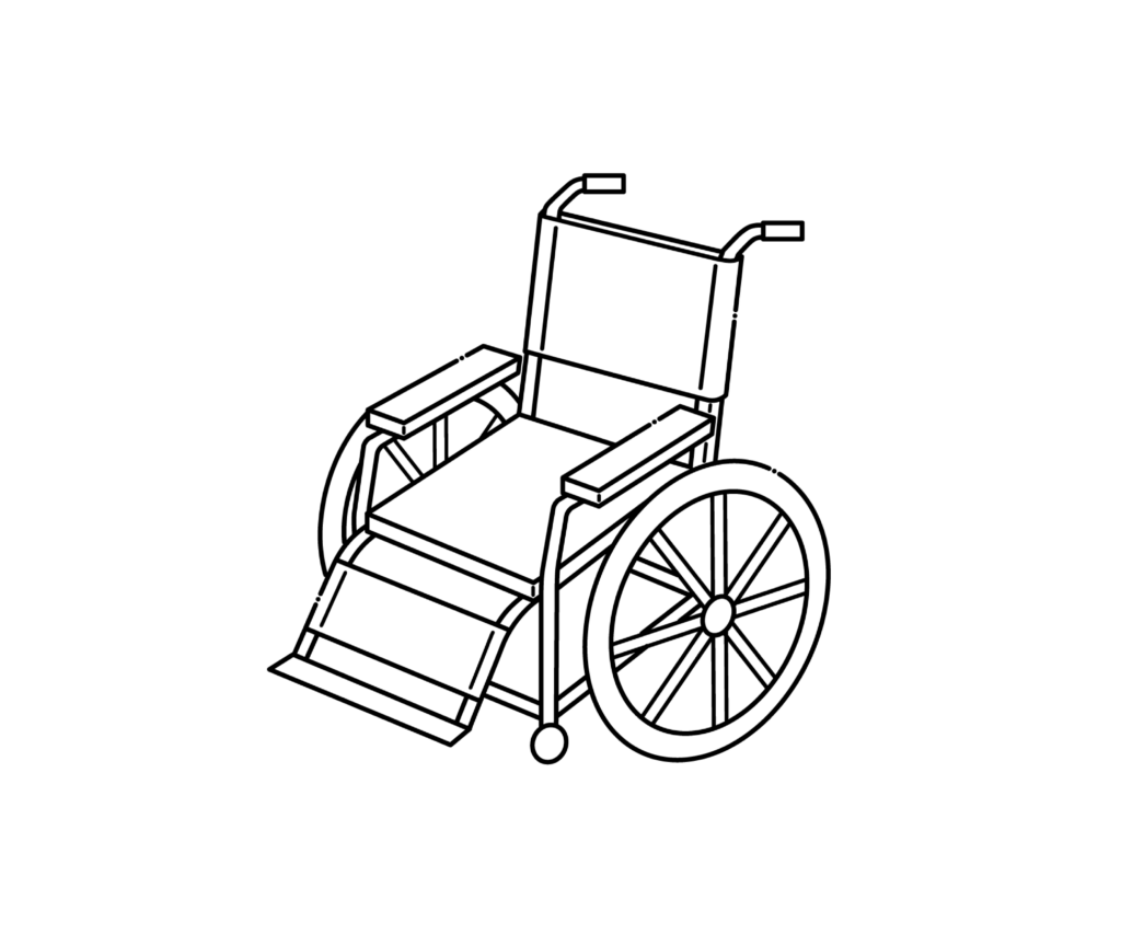 車椅子の白黒イラスト