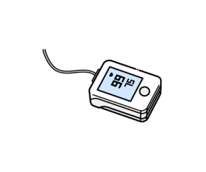 数値表示されたパルスオキシメーターのイラスト
