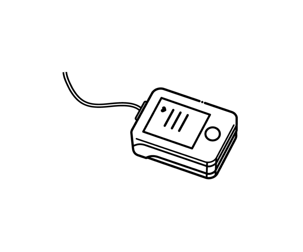パルスオキシメーターの白黒イラスト