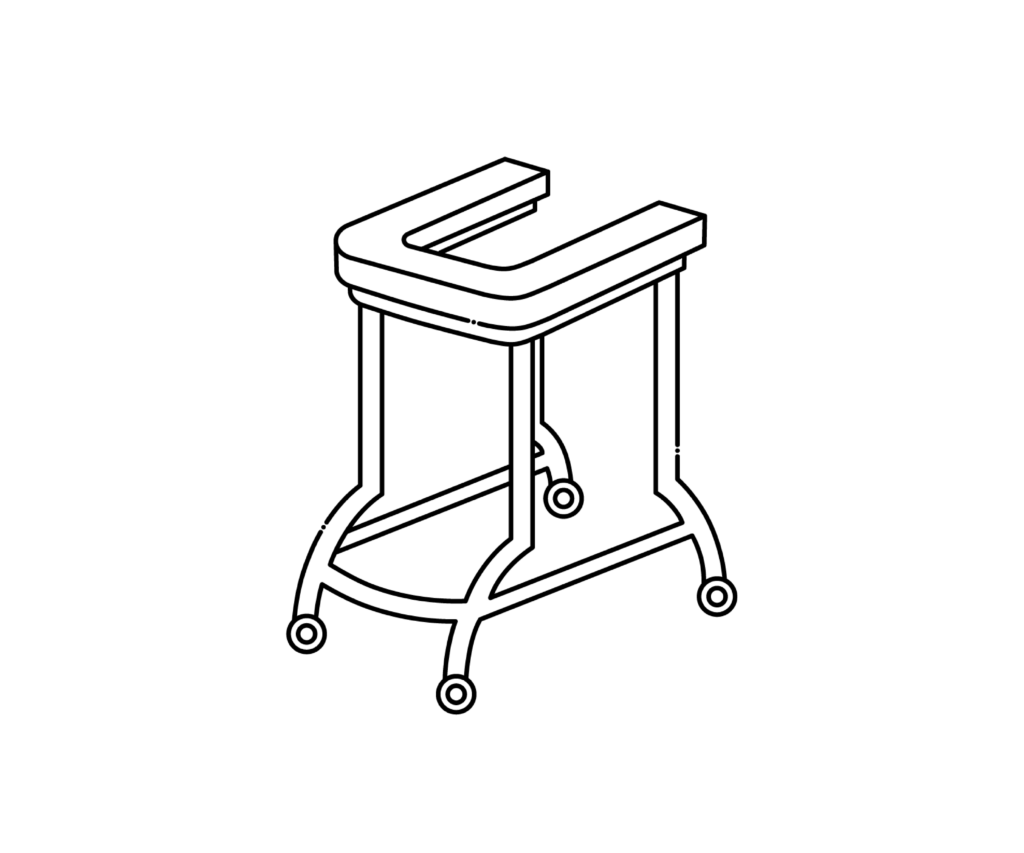 歩行器の白黒イラスト
