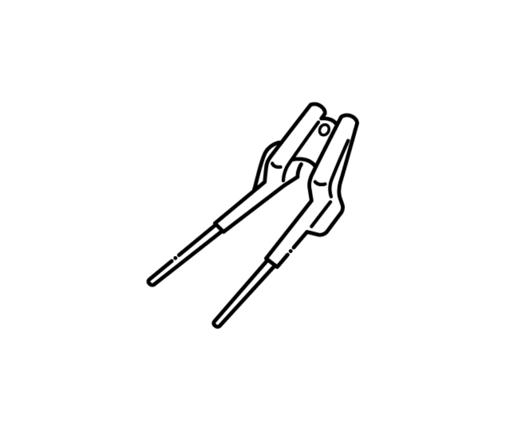 自助具（箸）の白黒イラスト