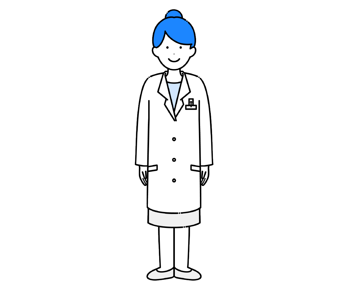 白衣を着た女性薬剤師のイラスト