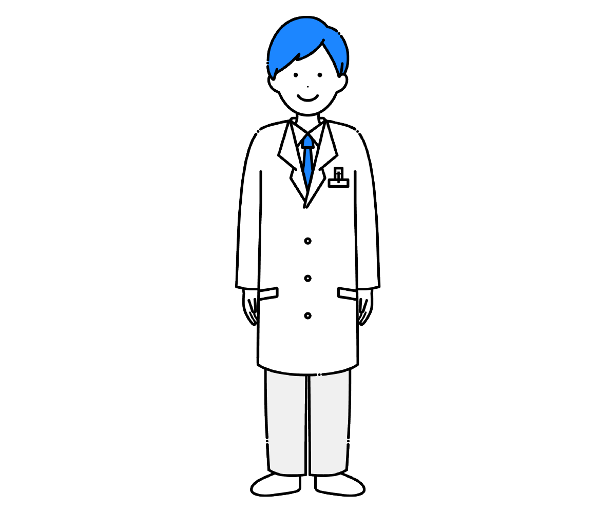 白衣を着た男性薬剤師のイラスト