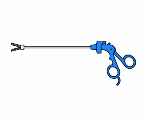 鏡視下外科手術器具（鉗子）のイラスト