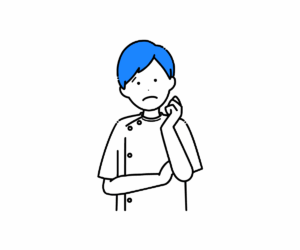 困った様子の男性看護師のイラスト