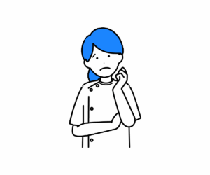 困った様子の女性看護師のイラスト