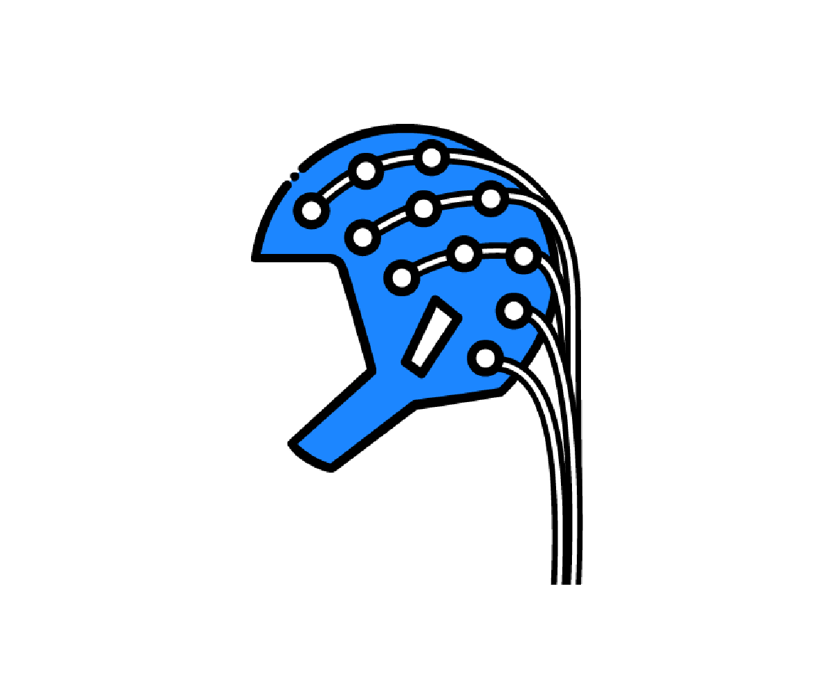 脳波検査用キャップ（電極つき）のイラスト