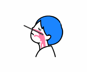 鼻咽頭ぬぐい液採取のイラスト