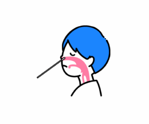 鼻腔ぬぐい液採取のイラスト