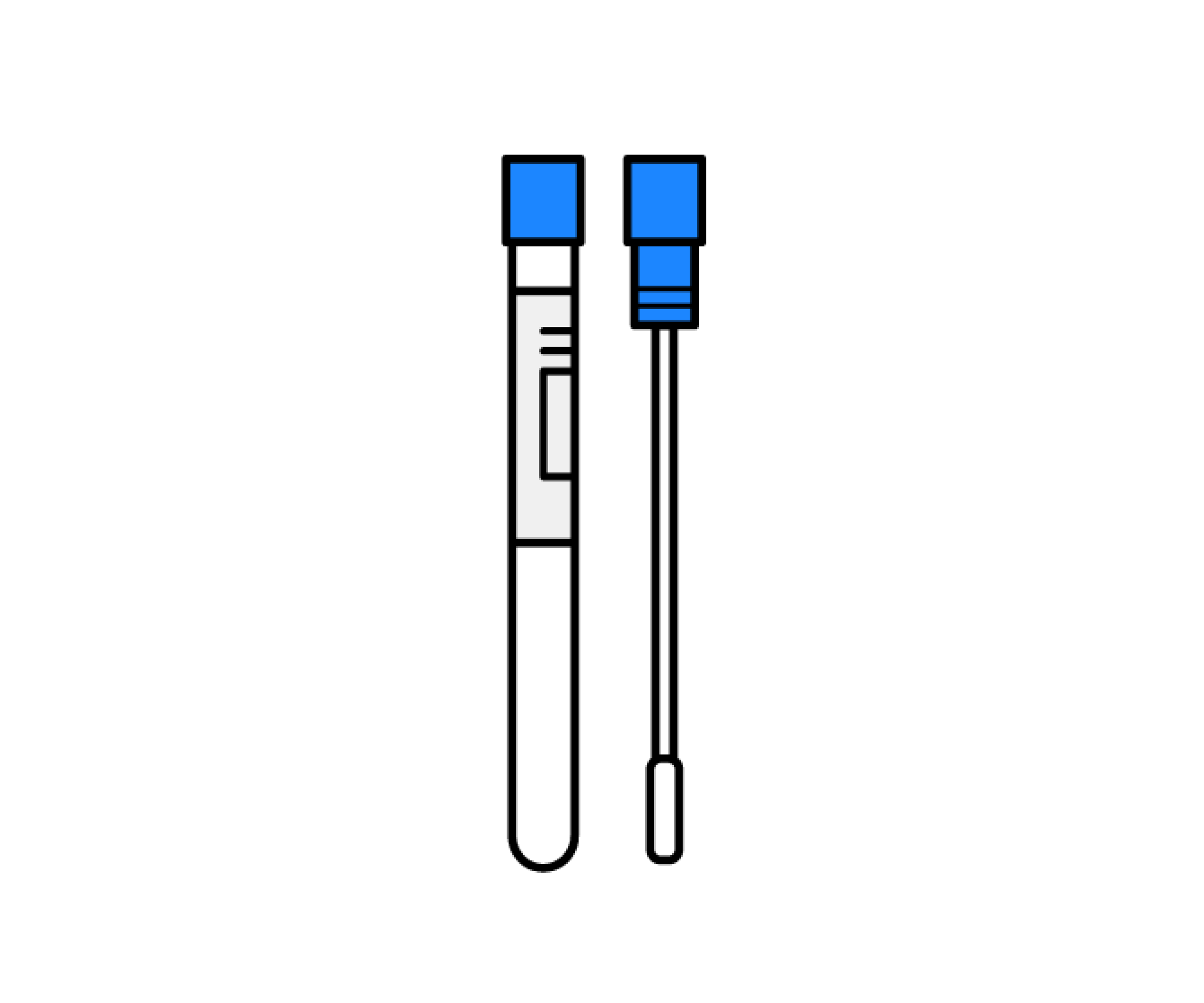 試験管付きスワブのイラスト