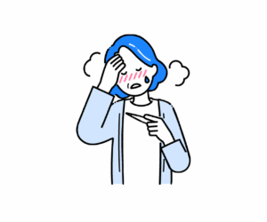 発熱をした高齢女性のイラスト
