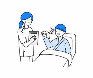 カスタマーハラスメントを受ける看護師のイラスト