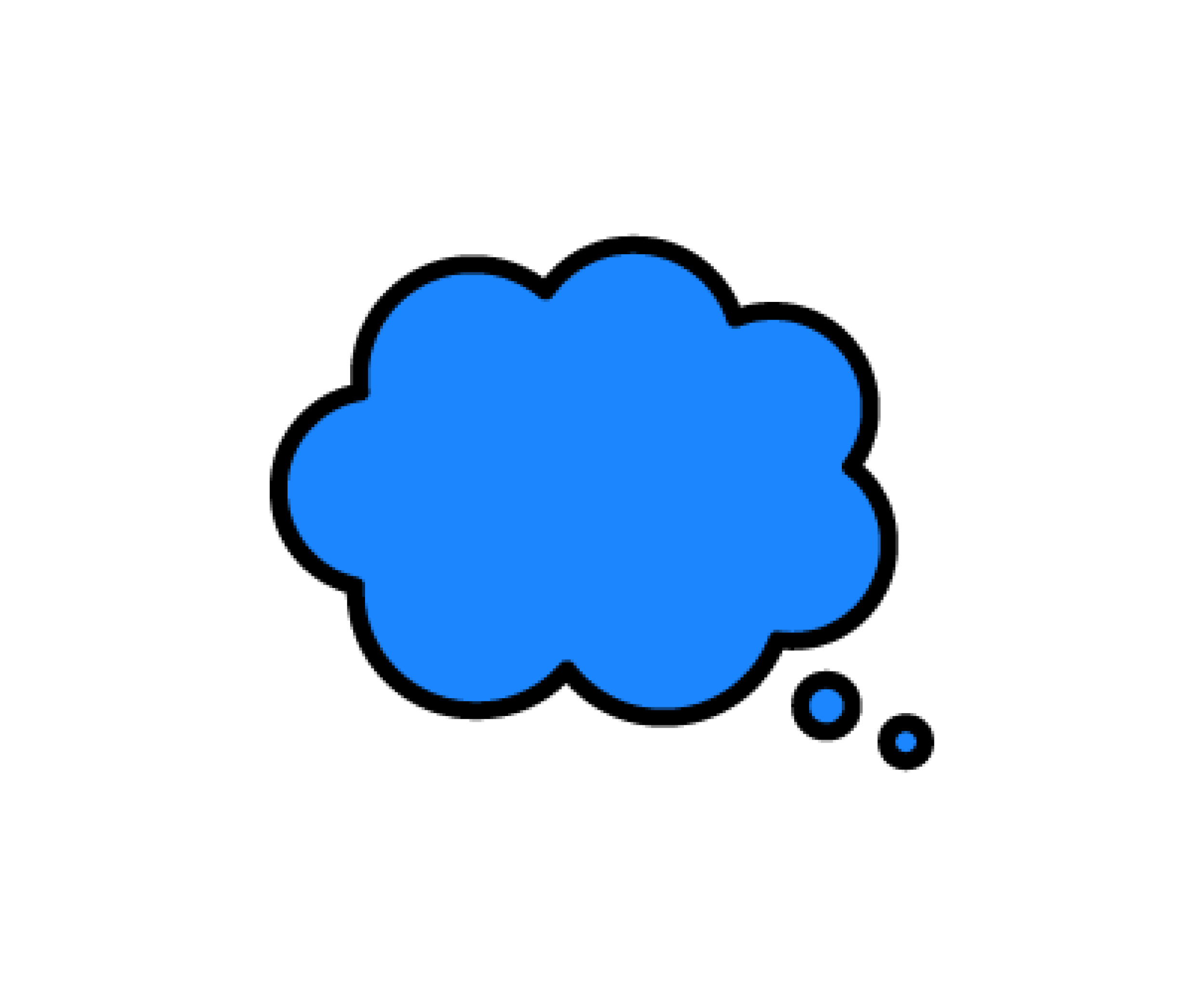 雲型の思考吹き出しのイラスト