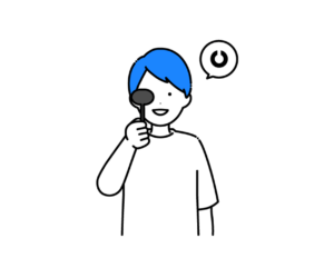 視力検査をする男性のイラスト