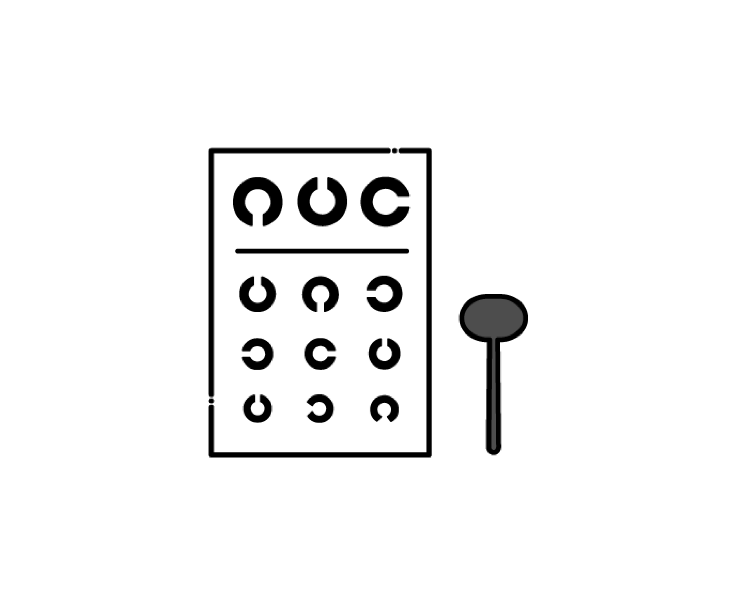 遮眼子と視力表のイラスト