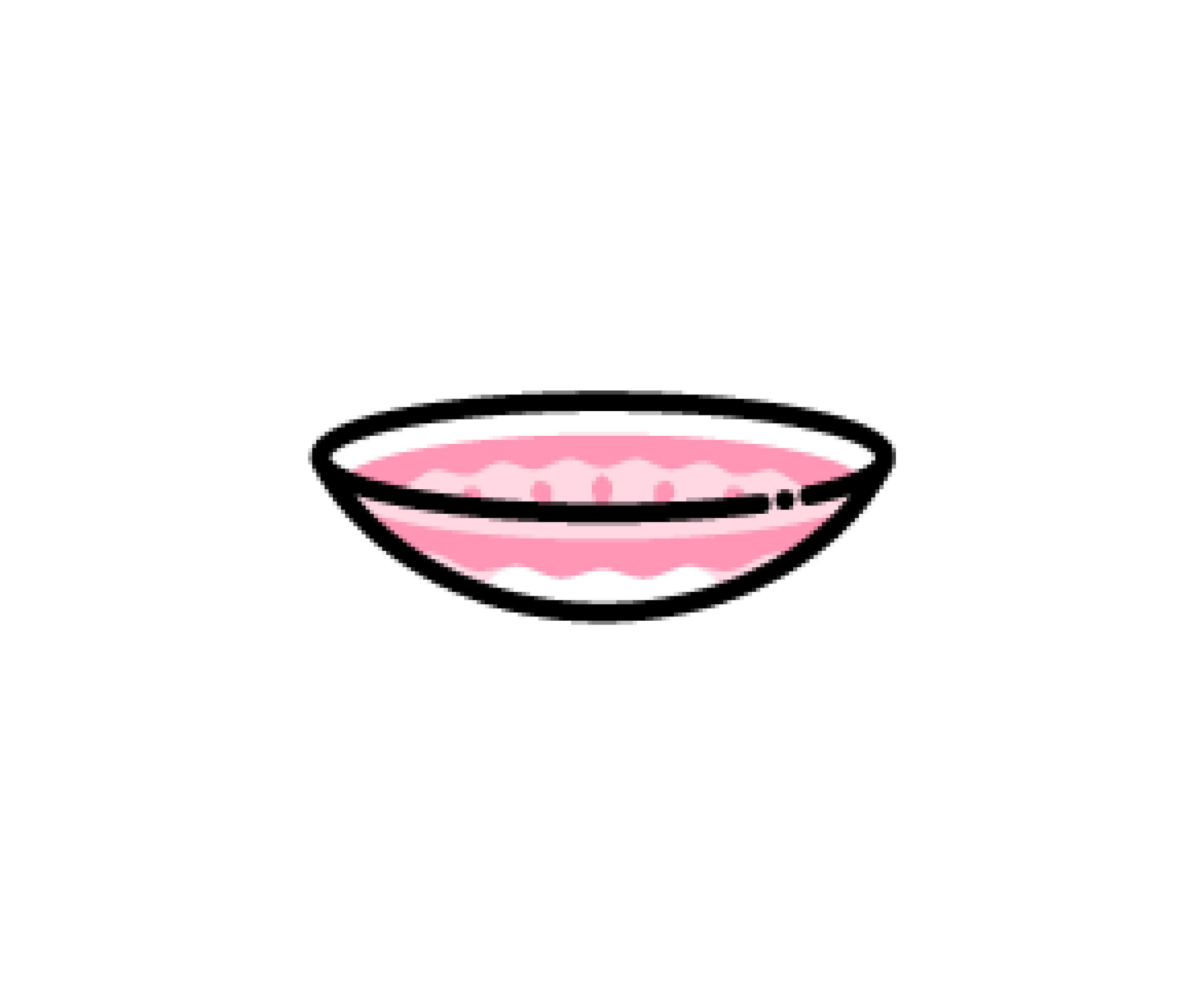 横から見たカラーコンタクトレンズ（ピンク）のイラスト