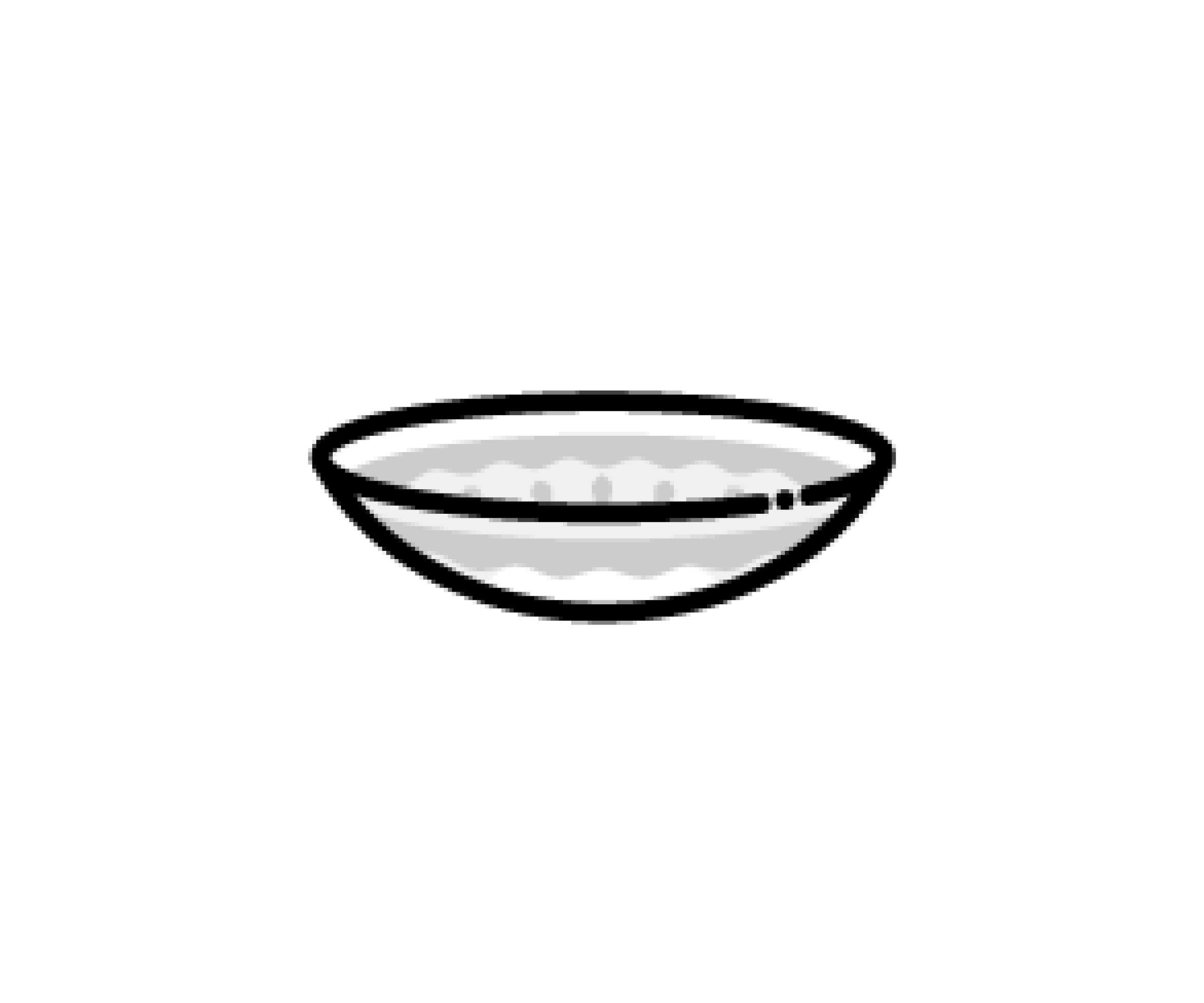 横から見たカラーコンタクトレンズ（グレー）のイラスト