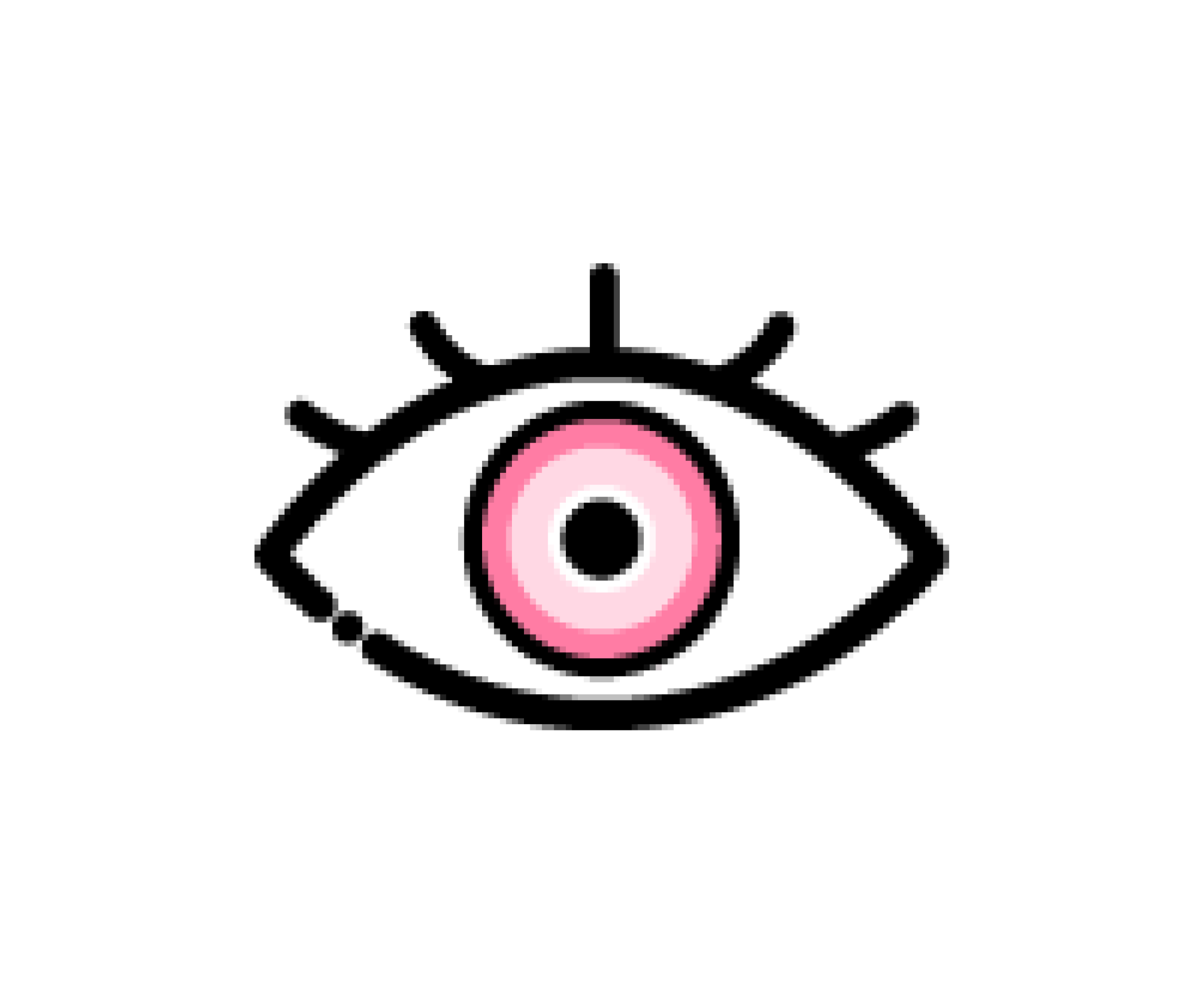 カラーコンタクトレンズ（ピンク）を装着した目のイラスト