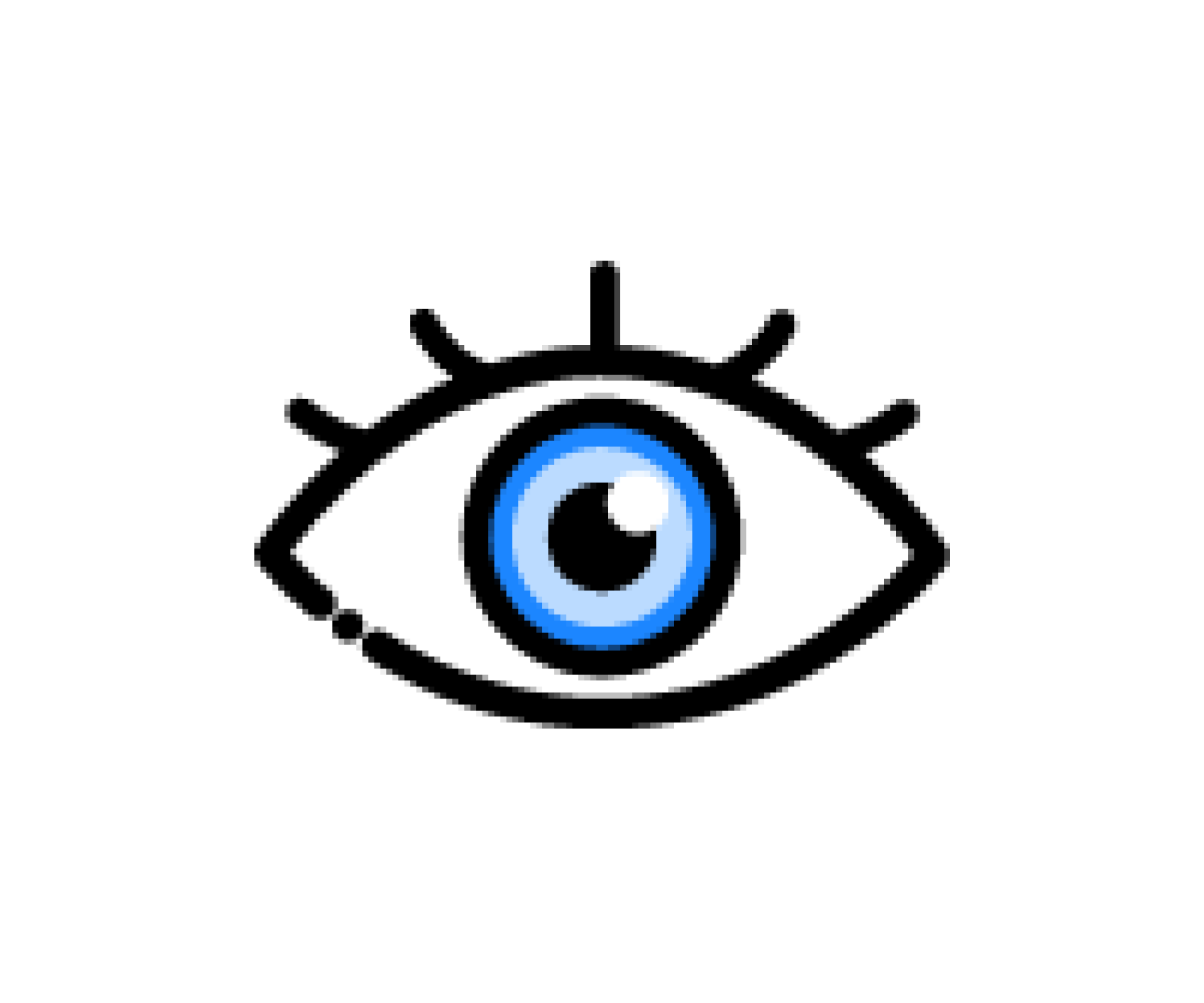 カラーコンタクトレンズ（青）を装着した瞳のイラスト