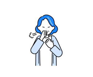 咳をする高齢女性のイラスト