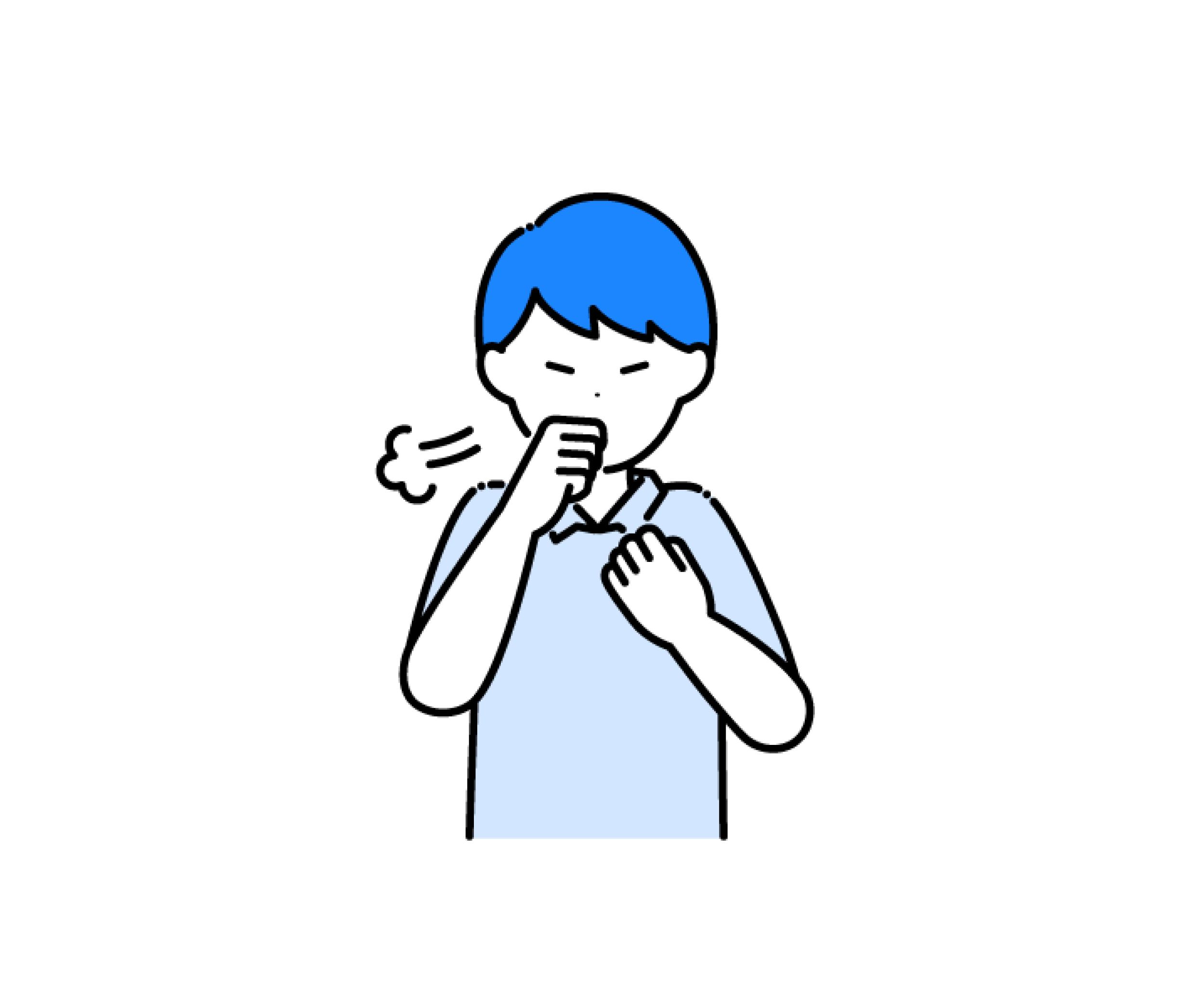 咳をする男の子のイラスト