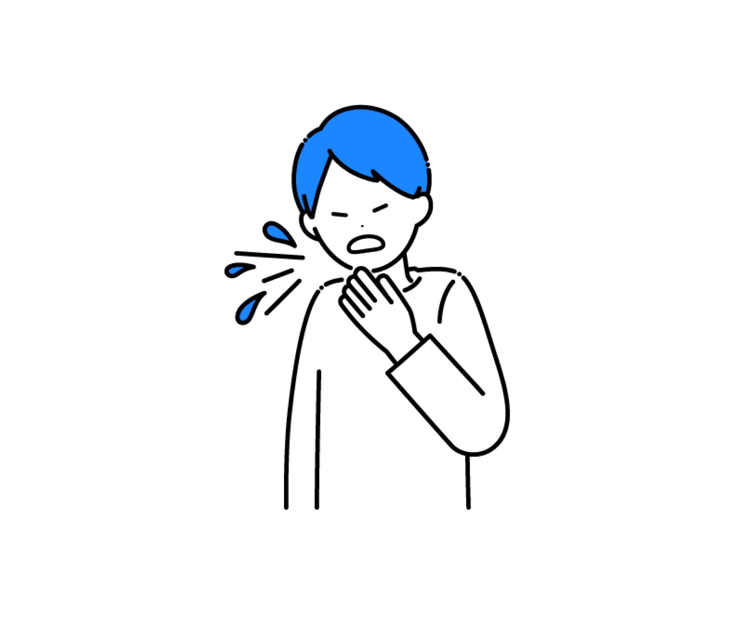 くしゃみをする男性のイラスト