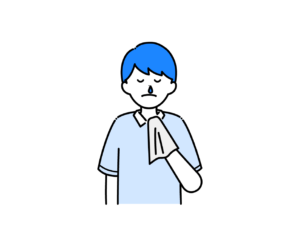 鼻水が出ている男の子のイラスト