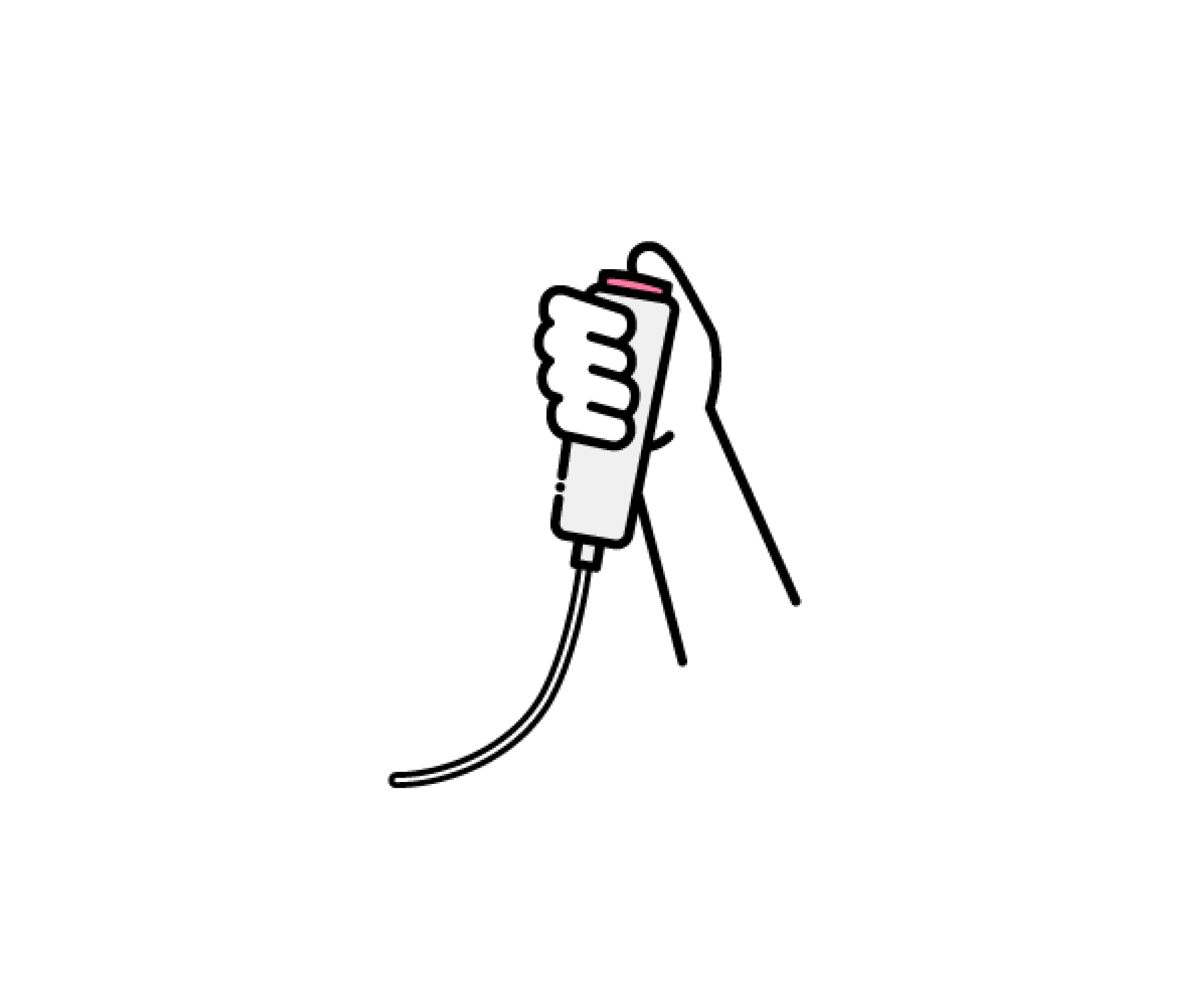 ナースコールを握る手のイラスト