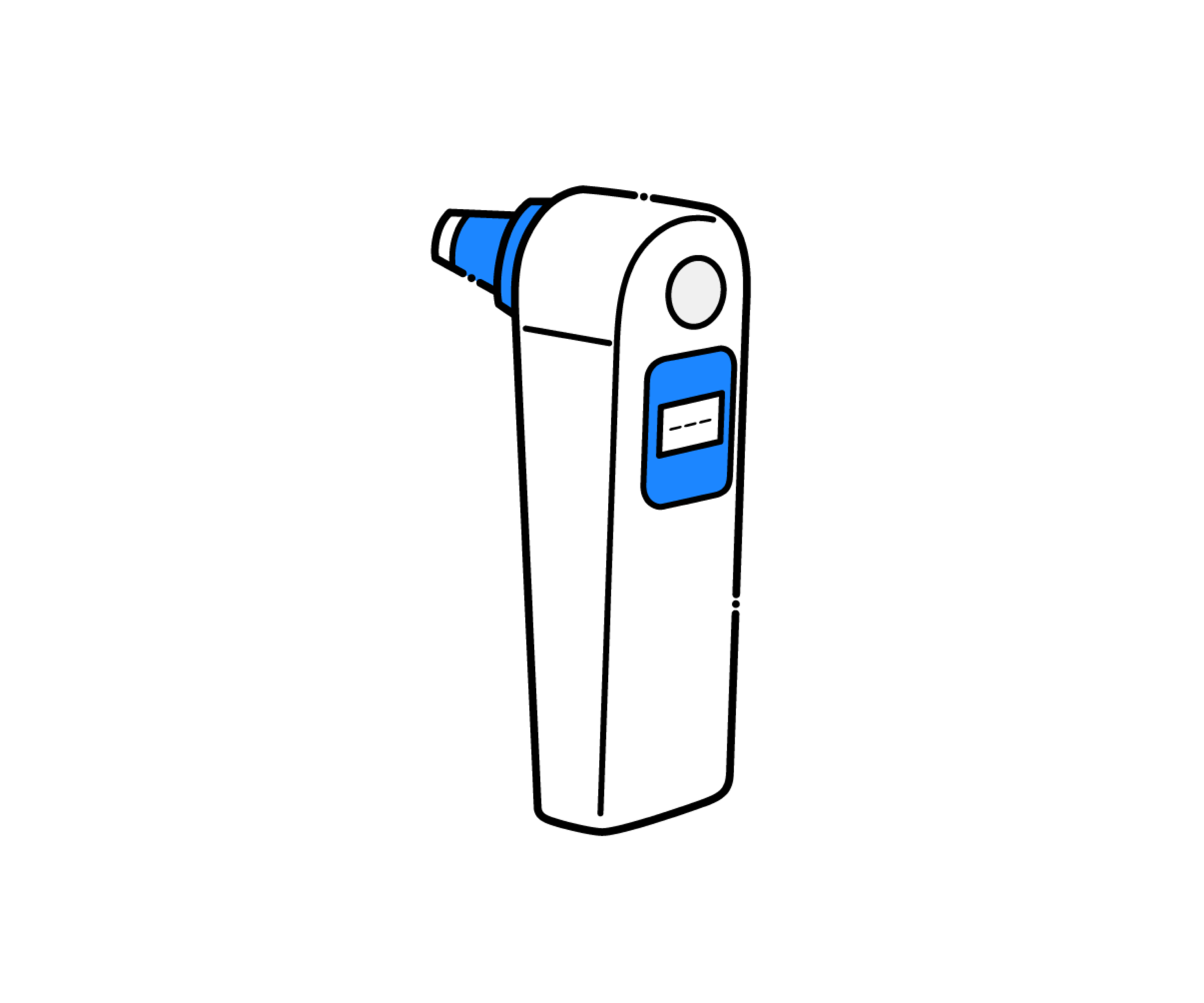 温度表示のない耳式体温計のイラスト