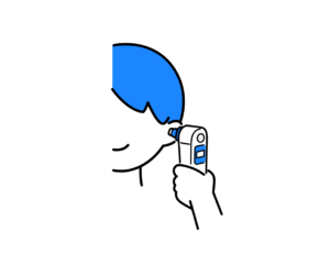 耳式体温計を使用するイラスト