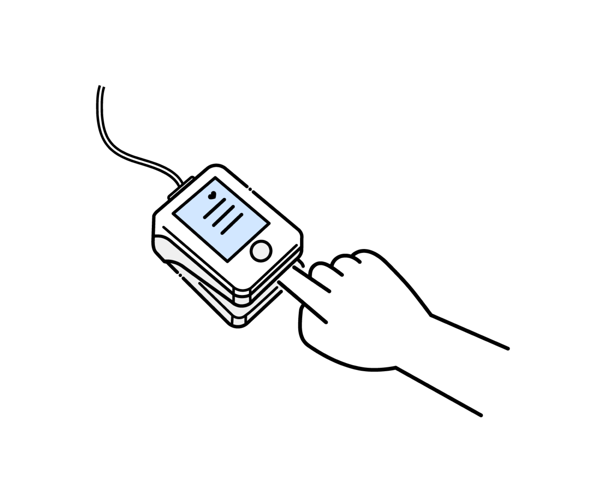 パルスオキシメーターを使用するイラスト
