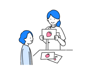 言語聴覚療法を受ける高齢女性のイラスト