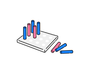 リハビリで使用するペグボードのイラスト