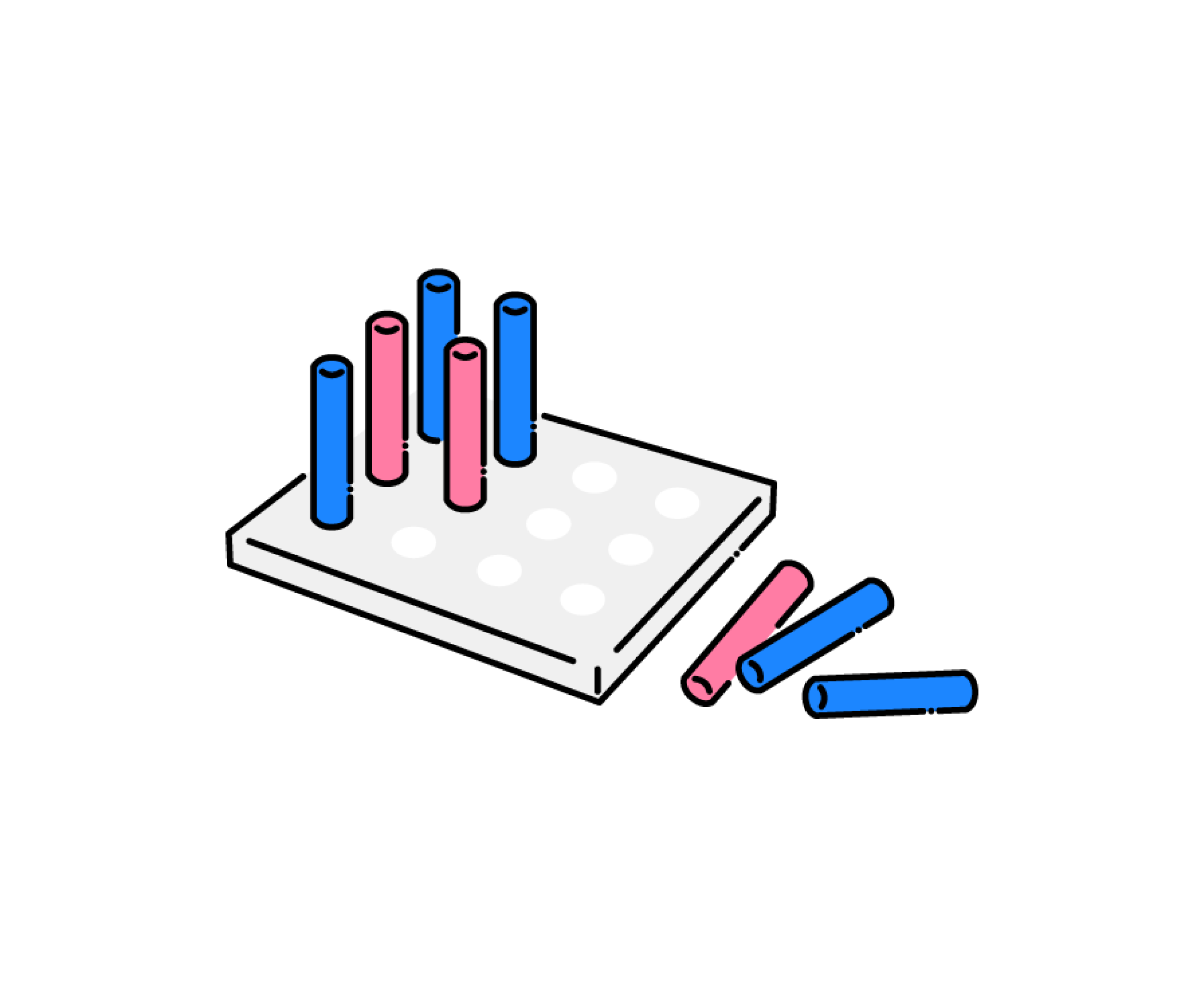 リハビリで使用するペグボードのイラスト