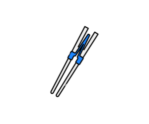 自助具（クリップ型の箸）のイラスト