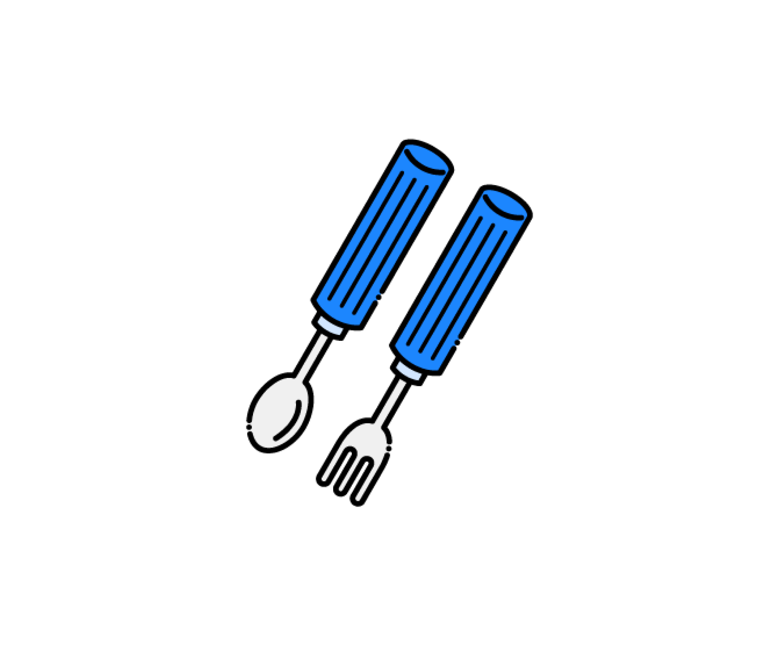 自助具（スプーンとフォーク）のイラスト