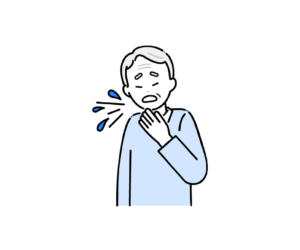 くしゃみをする高齢男性のイラスト